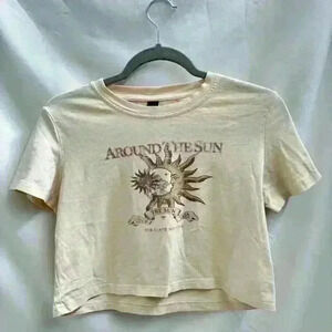 Boho sun print crop top